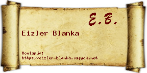 Eizler Blanka névjegykártya
